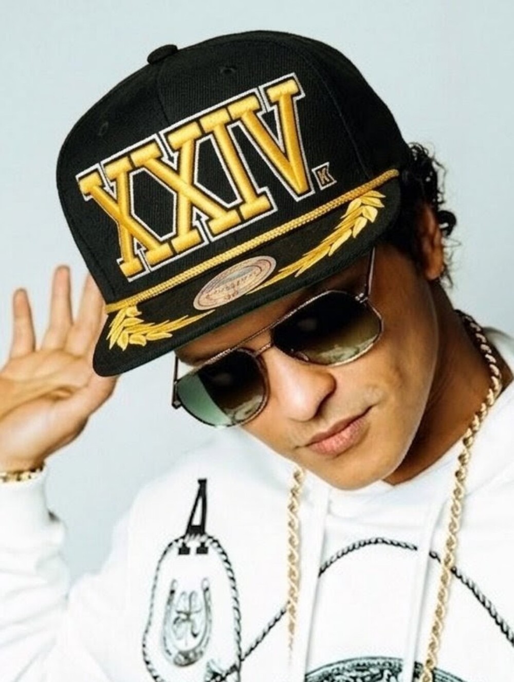 Mitchell & Ness Nostalgia Co Black Bruno Mars XXIV K Snapback Hat Cap 24k Tour